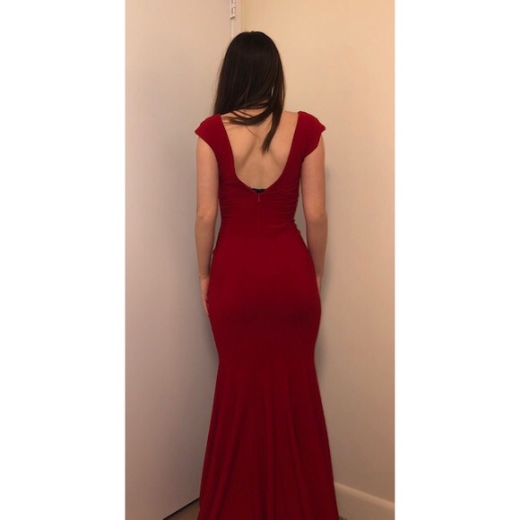 Red Betsy & Adam Prom Dress - Picture 4 of 8